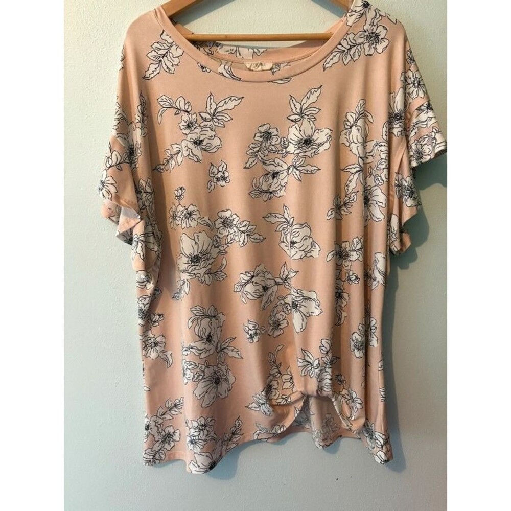 Como blu 3X floral blouse